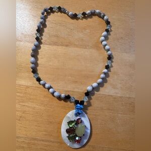 MOP Statement Jobs Tears Seeds Beads Jeweled Necklace
